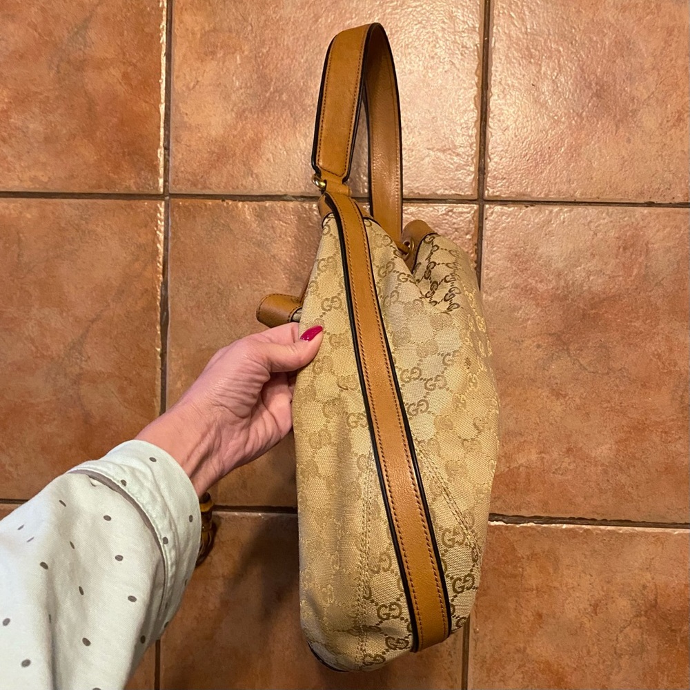 Gucci Rania GG Canvas Drawstring Hobo Bag❣️Excellent‼️🇮🇹 - Picture 5 of 16